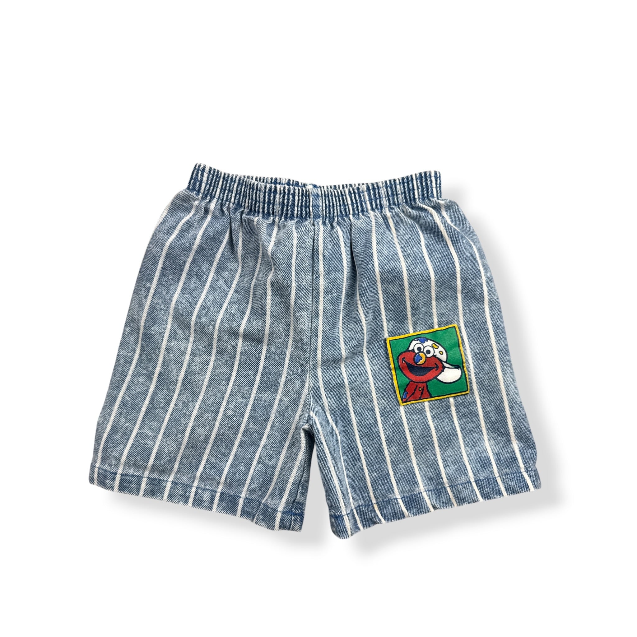 Vintage Elmo Striped Denim Shorts 3T