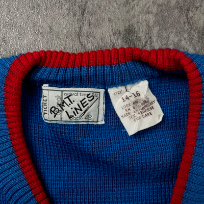 Vintage Football Knit Cardigan Youth Medium