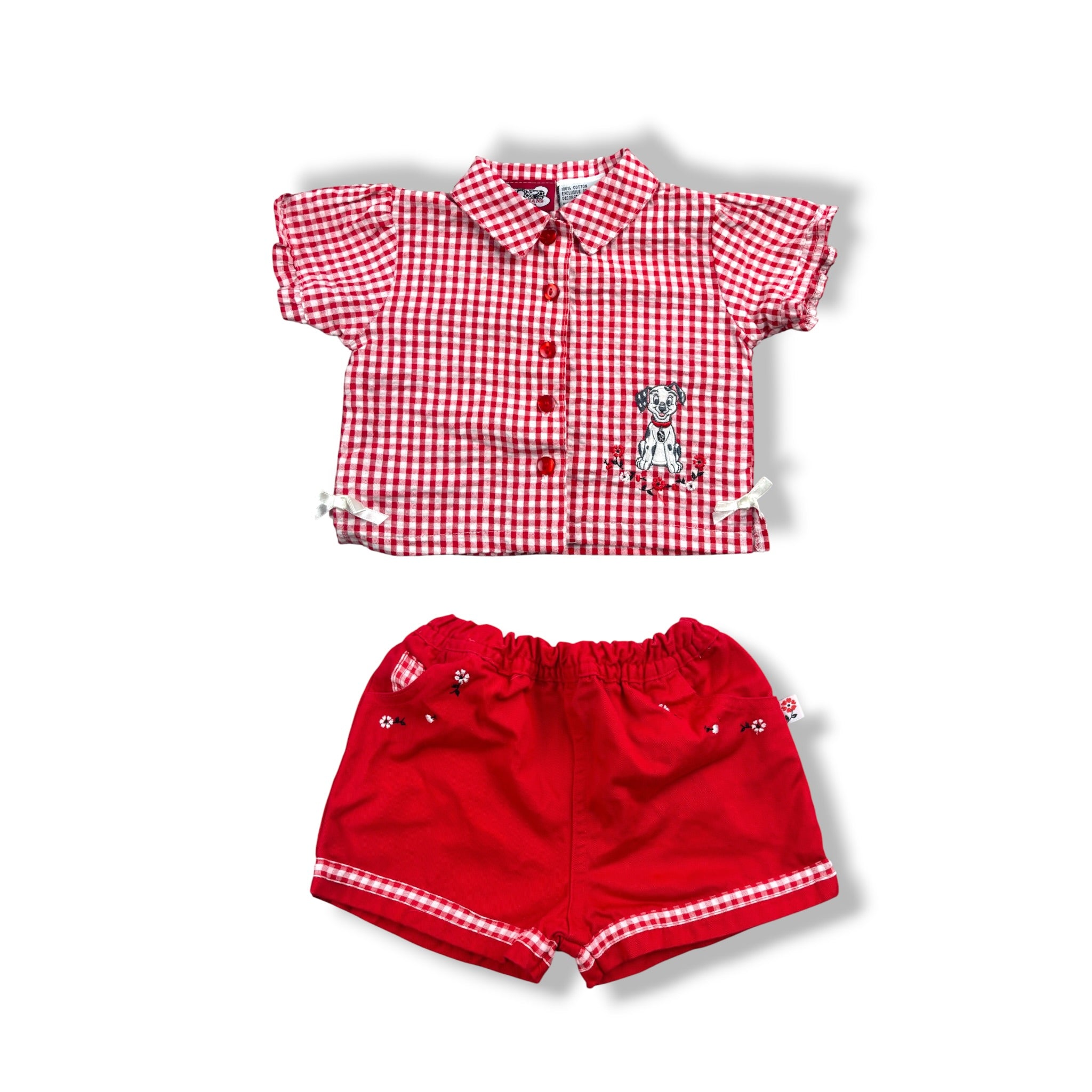 Vintage 102 Dalmatians Gingham Set 6-9 Months