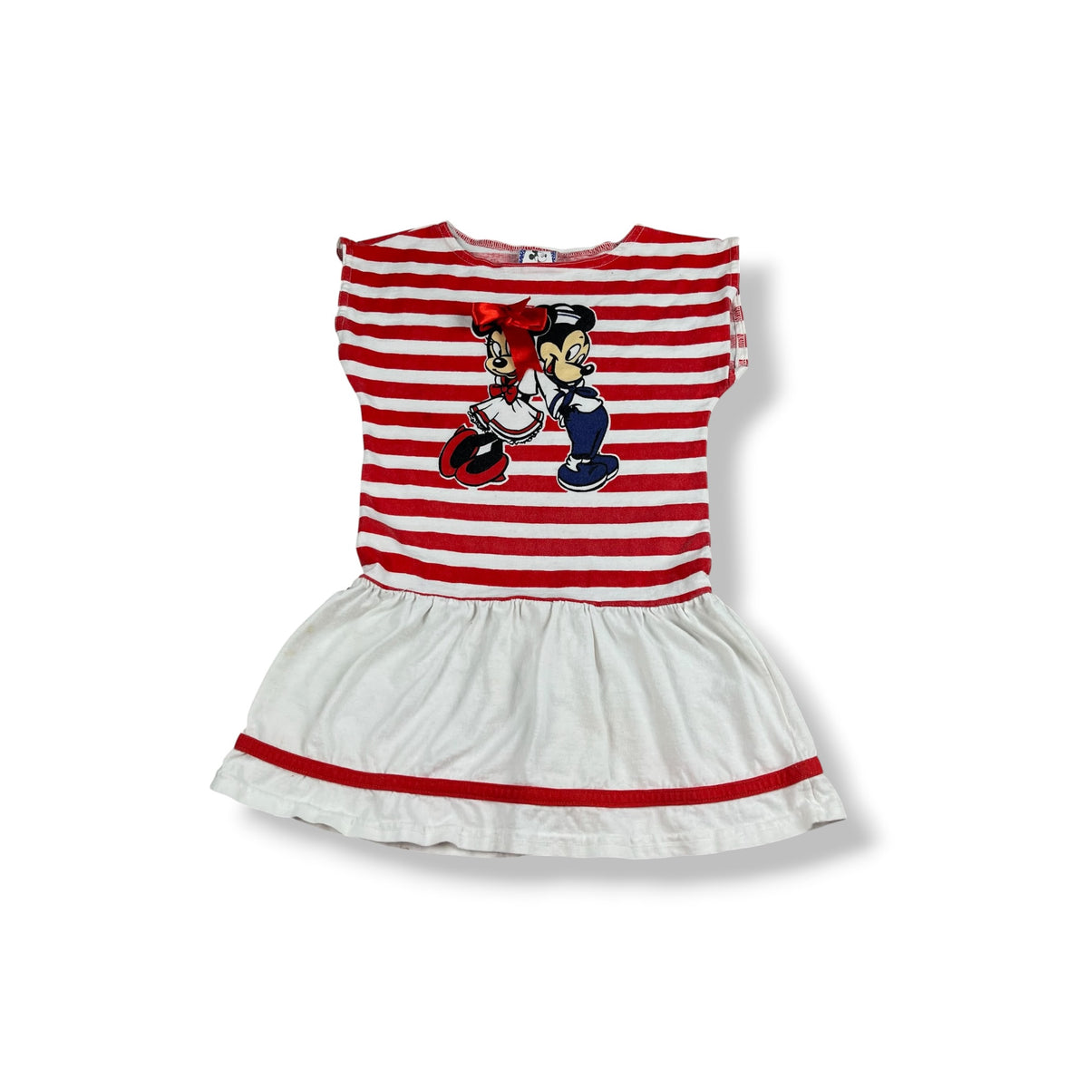 Vintage Striped Mickey & Minnie Mouse Dress 2/3T