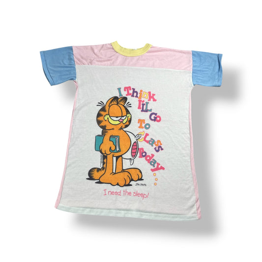 Vintage Garfield Pj Gown 7-10 Adult Small Top