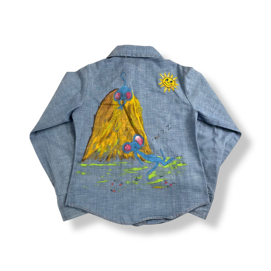 Vintage 70's Sleeping Mice Button Up 5T