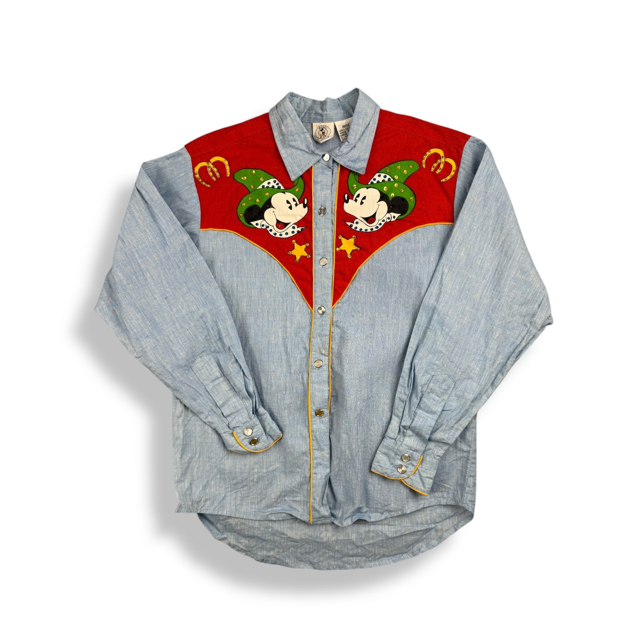 Vintage Cowboy Mickey Button Up Youth Large