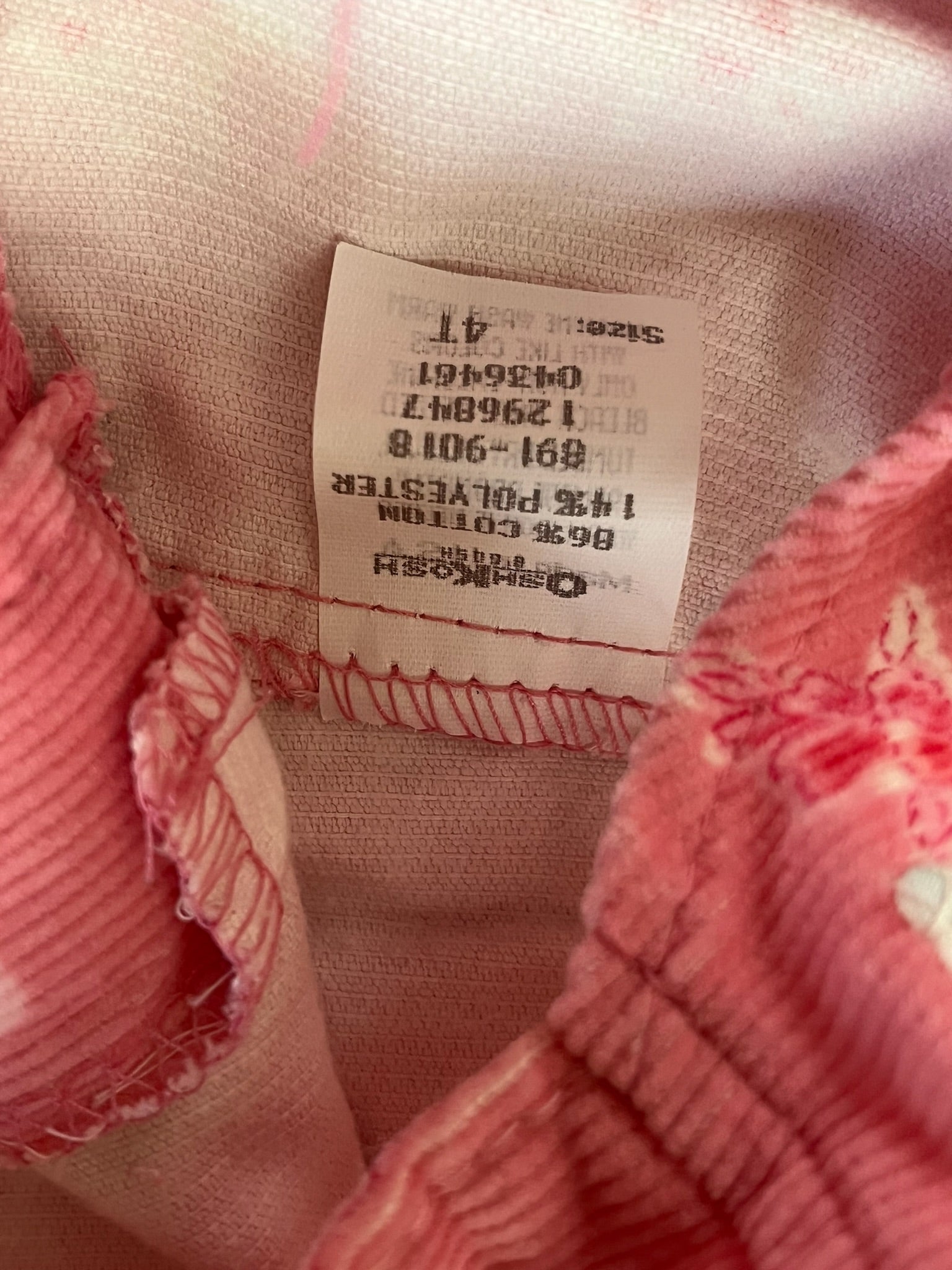 Vintage Floral OshKosh Corduroy Overalls 2/3T