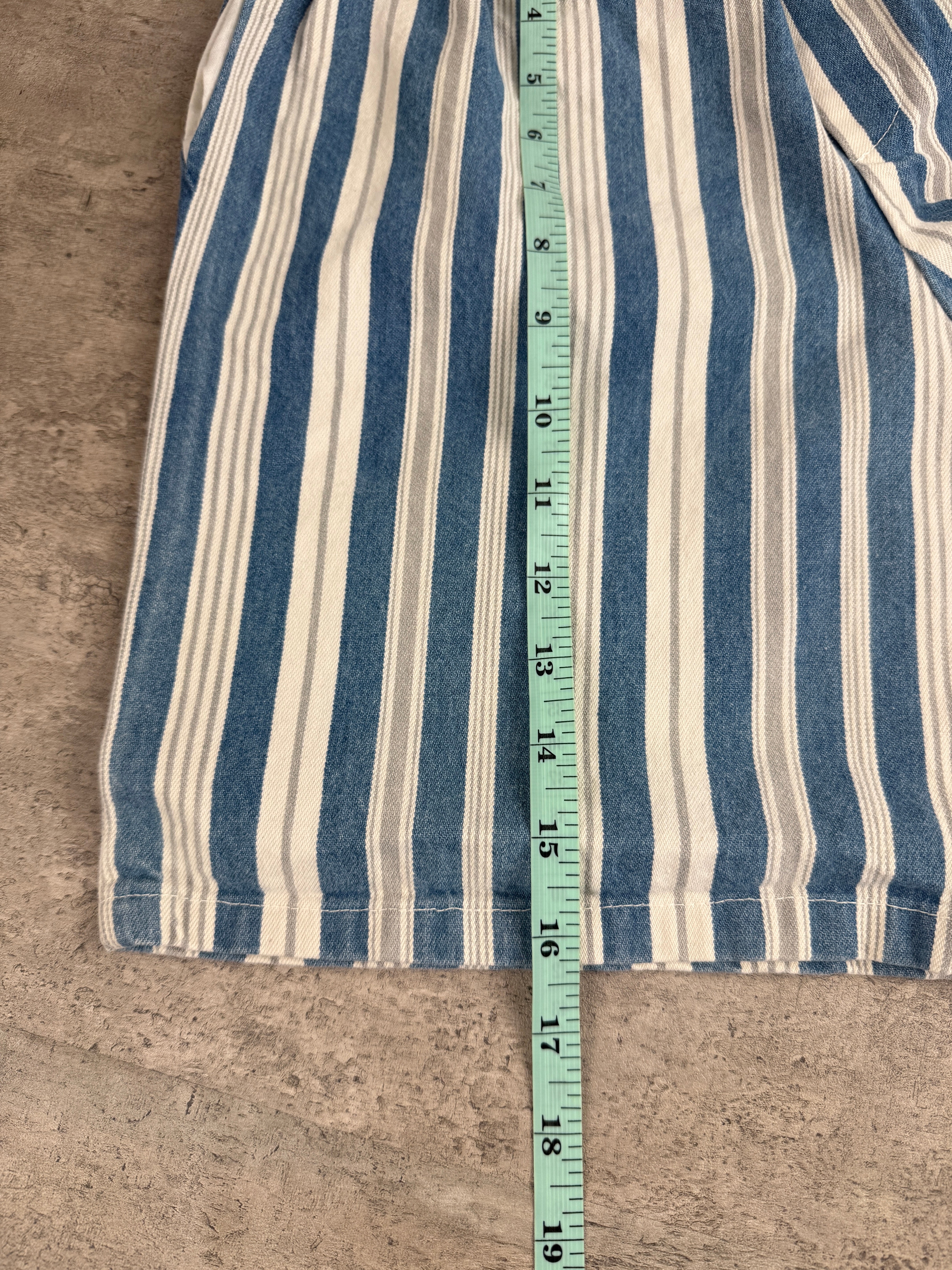 Vintage Striped Denim Pocahontas Shorts 8-10