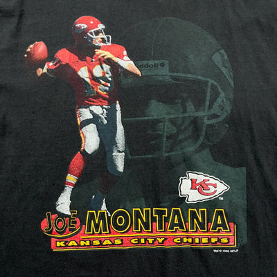 Vintage 93’ Kansas City Chiefs Joe Montana T-Shirt Youth Medium