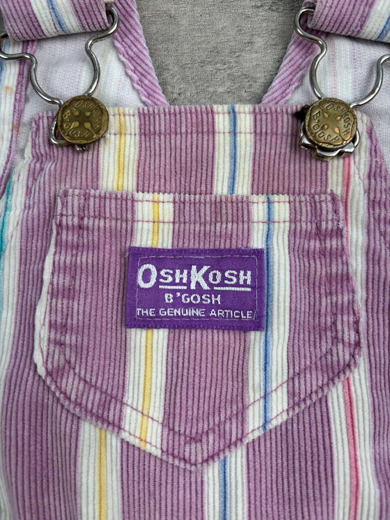 Vintage OshKosh Striped Overalls 2T