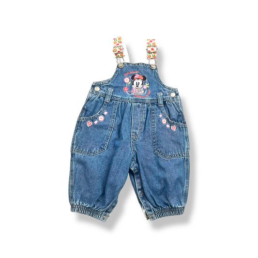 Vintage Minnie Mouse Denim Overalls 9-12 Months