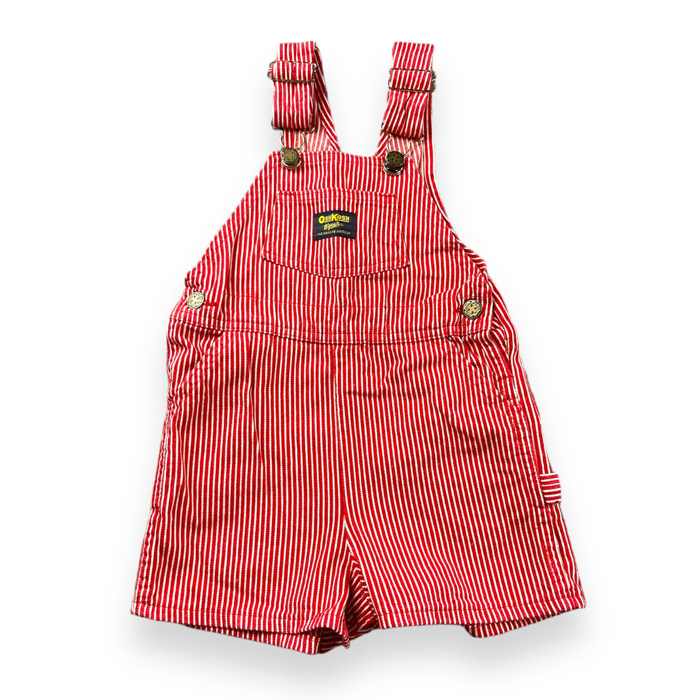 Vintage OshKosh Hickory Striped Shortalls 3/4T