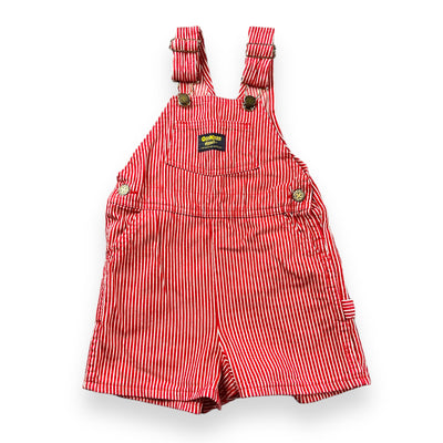 Vintage OshKosh Hickory Striped Shortalls 3/4T