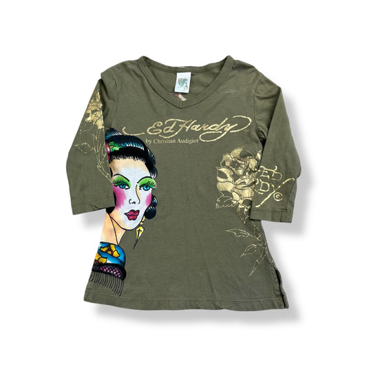 Y2K Ed Hardy Bedazzled Top 4T