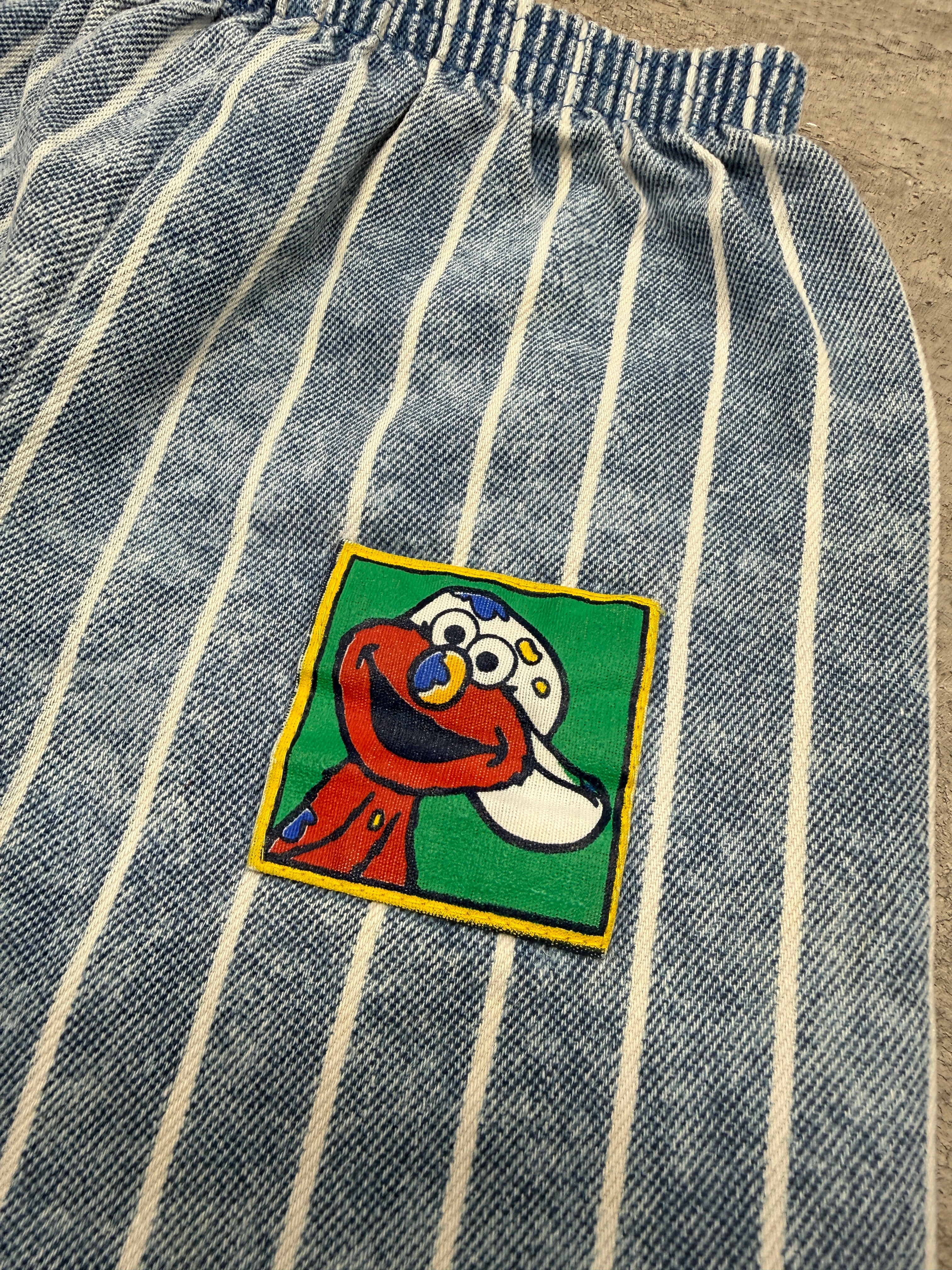 Vintage Elmo Striped Denim Shorts 3T