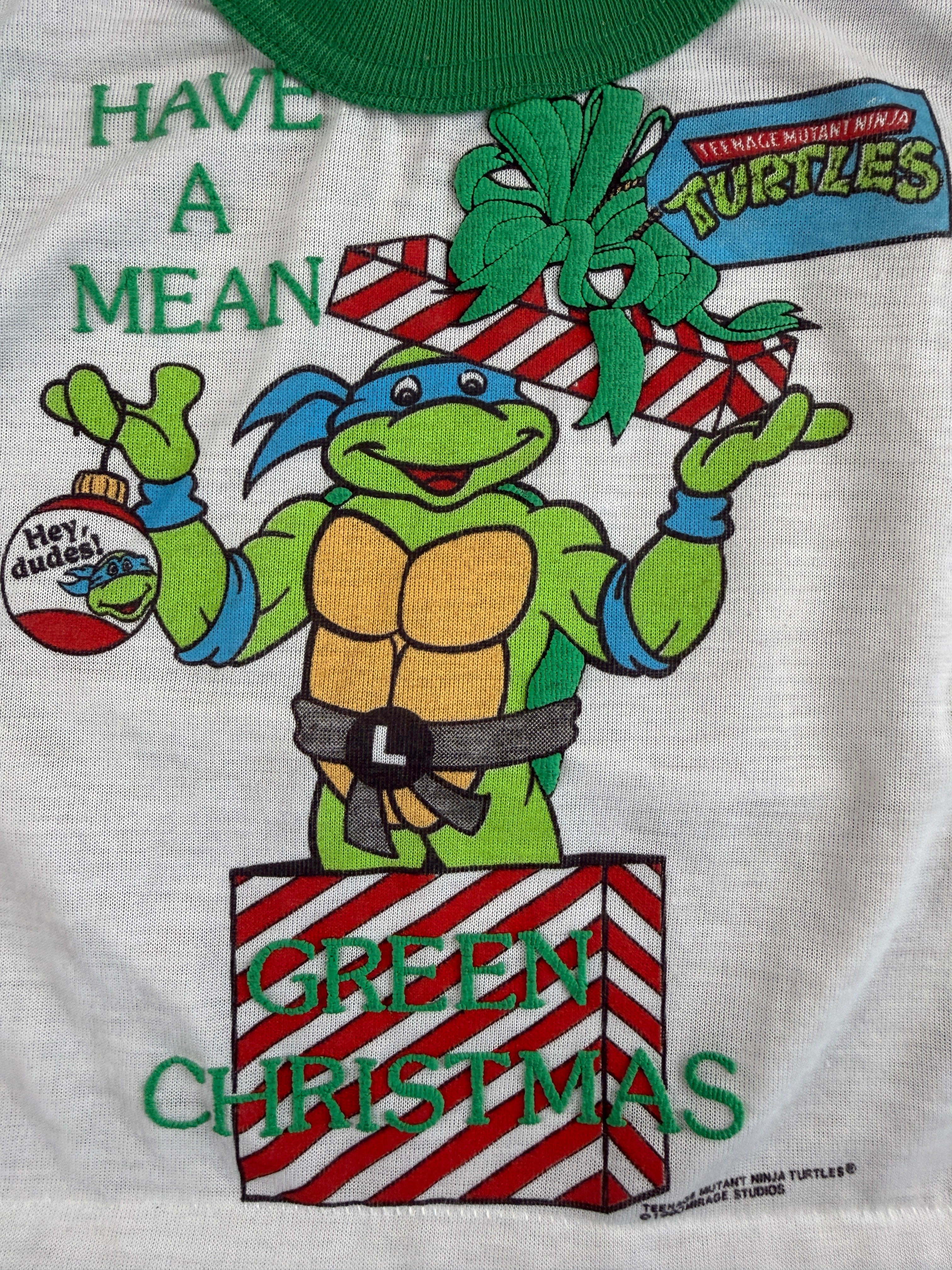 Vintage TMNT Christmas Long Sleeve PJ Top 12 Months