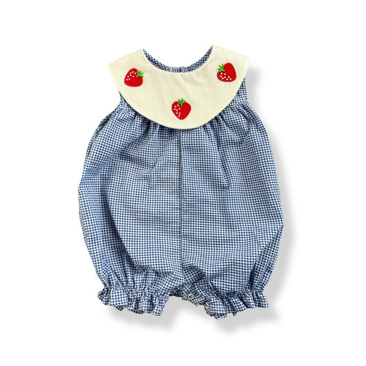 Vintage Strawberry Bubble 6-9 Months