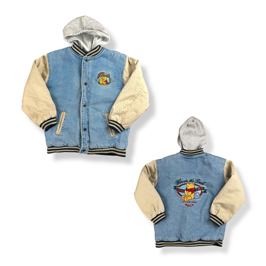 Vintage Winnie The Pooh Varsity Hooded Jacket 5-7