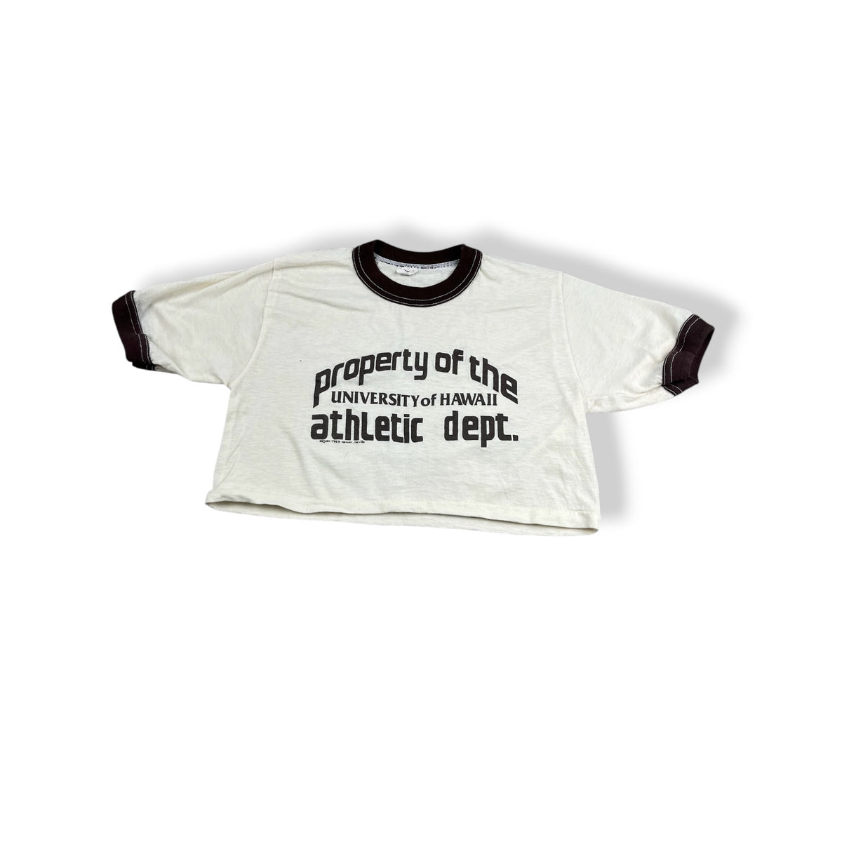 Vintage University of Hawaii Cropped Tee Adult Small
